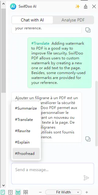 Chat con PDF usando inteligencia artificial en SwifDoo PDF
