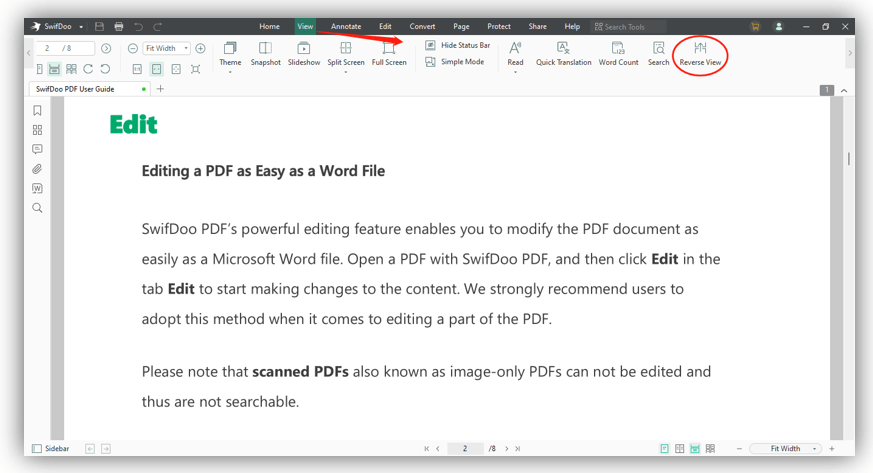 1-reverse-pdf-page-view-in-swifdoo-pdf