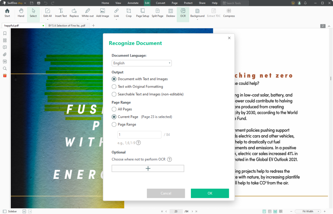 OCR pour reconnaître le texte des PDF numérisés