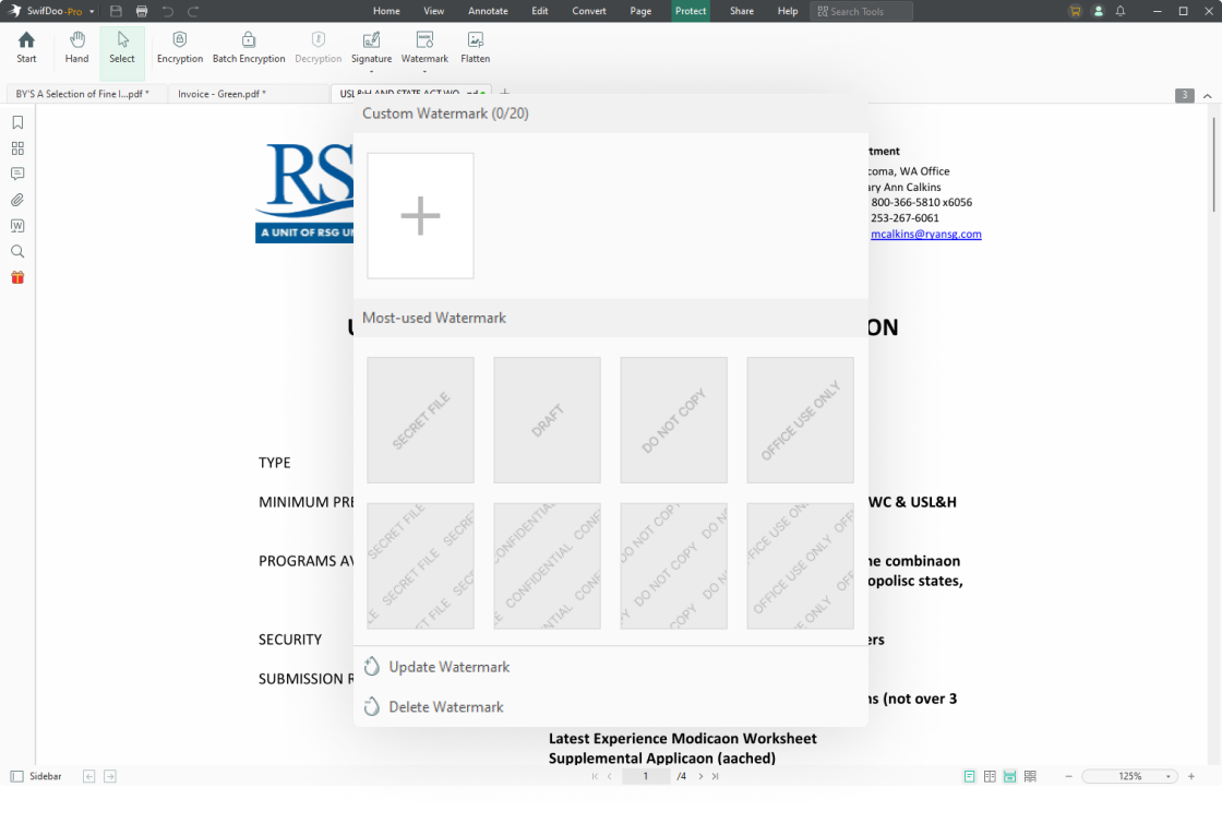 Ajouter des filigranes à un PDF